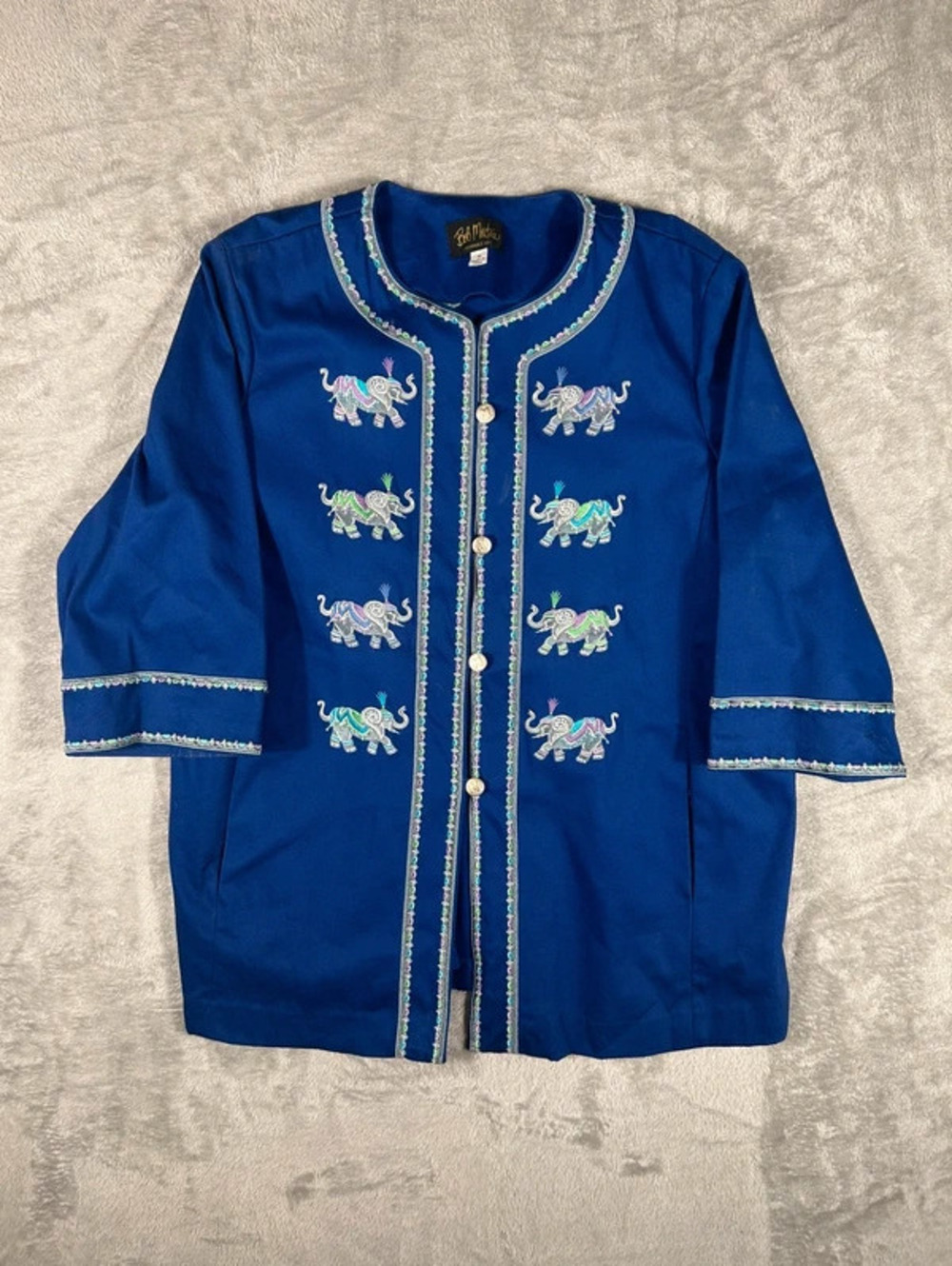 vintage wearable art elephant jacket size 1X